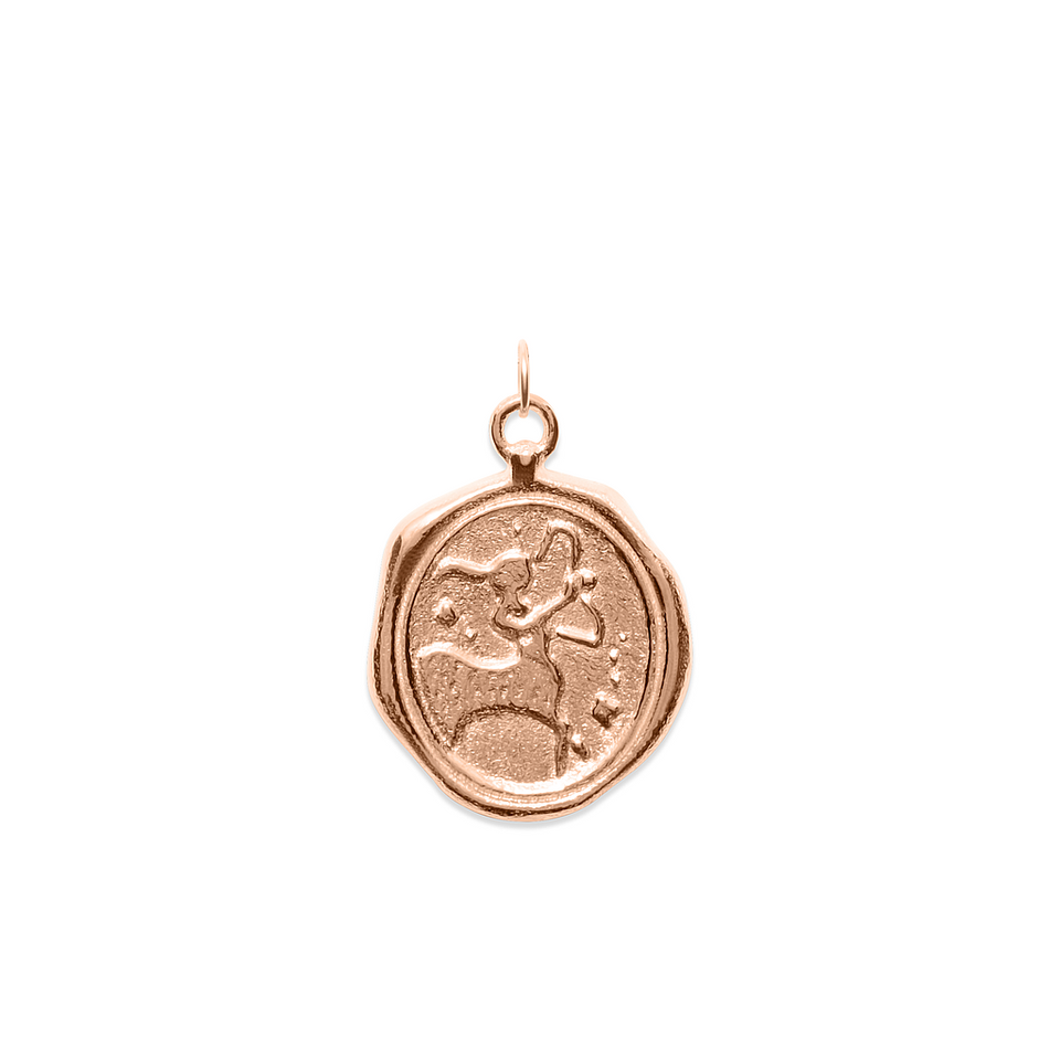 Zodiac Seal Pendant Rose gold Vermeil