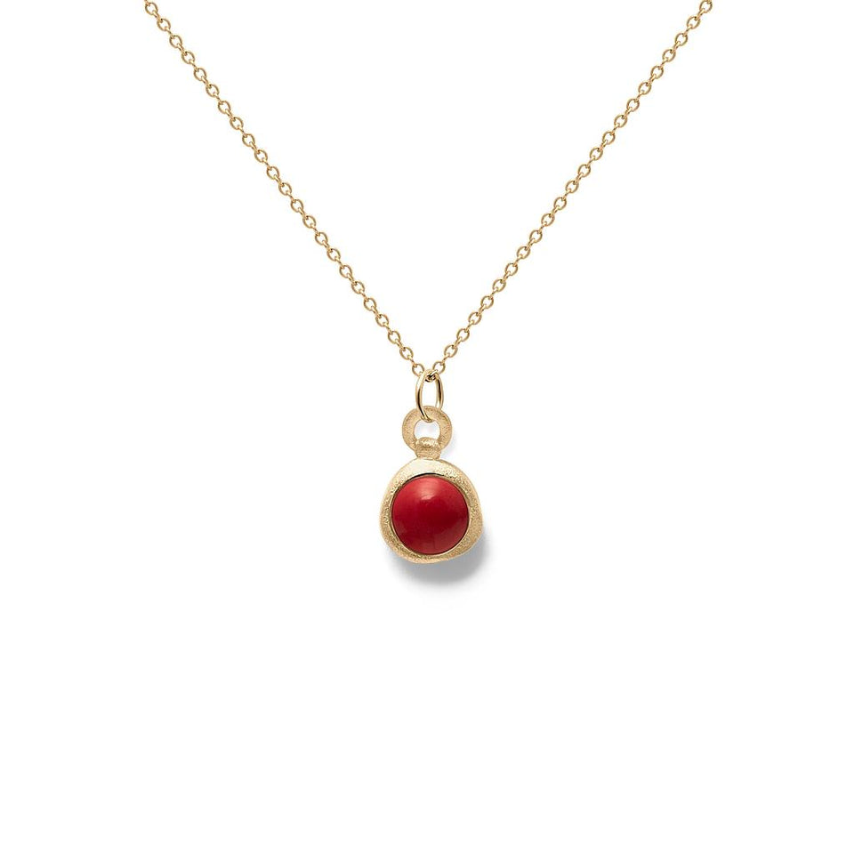 Zodiac Birthstone Necklace (Aries) Solid Gold 14 ct