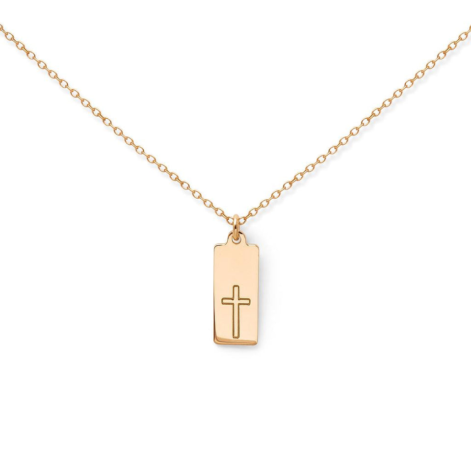Make a Wish Cross Tag Necklace