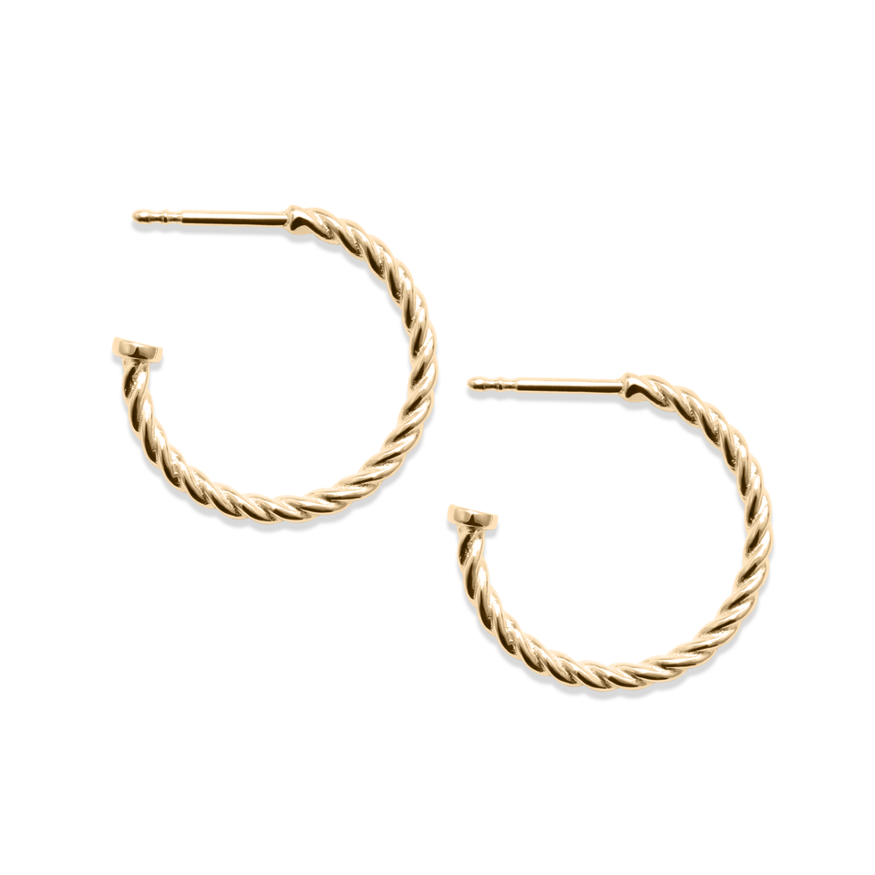 Dune Hoops (Pair) - Solid Gold