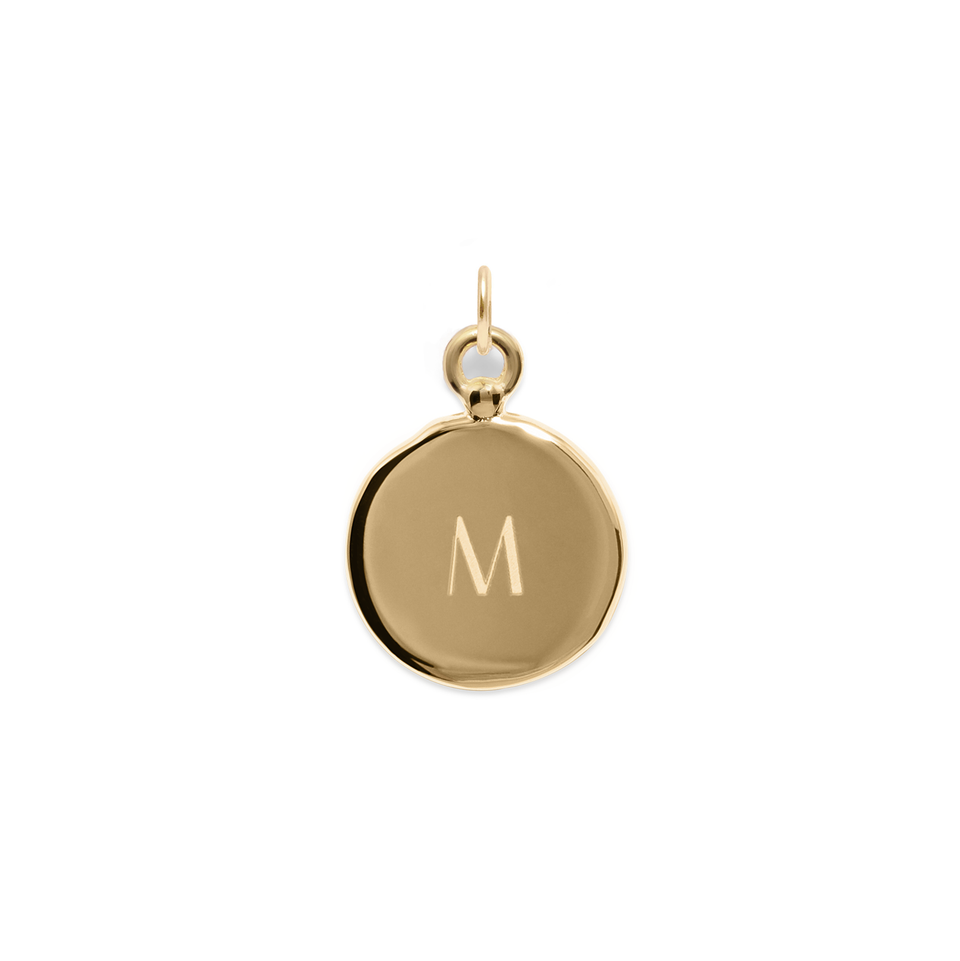 Fluid Letter Medaillon Pendant Solid Gold 14 ct - High Gloss