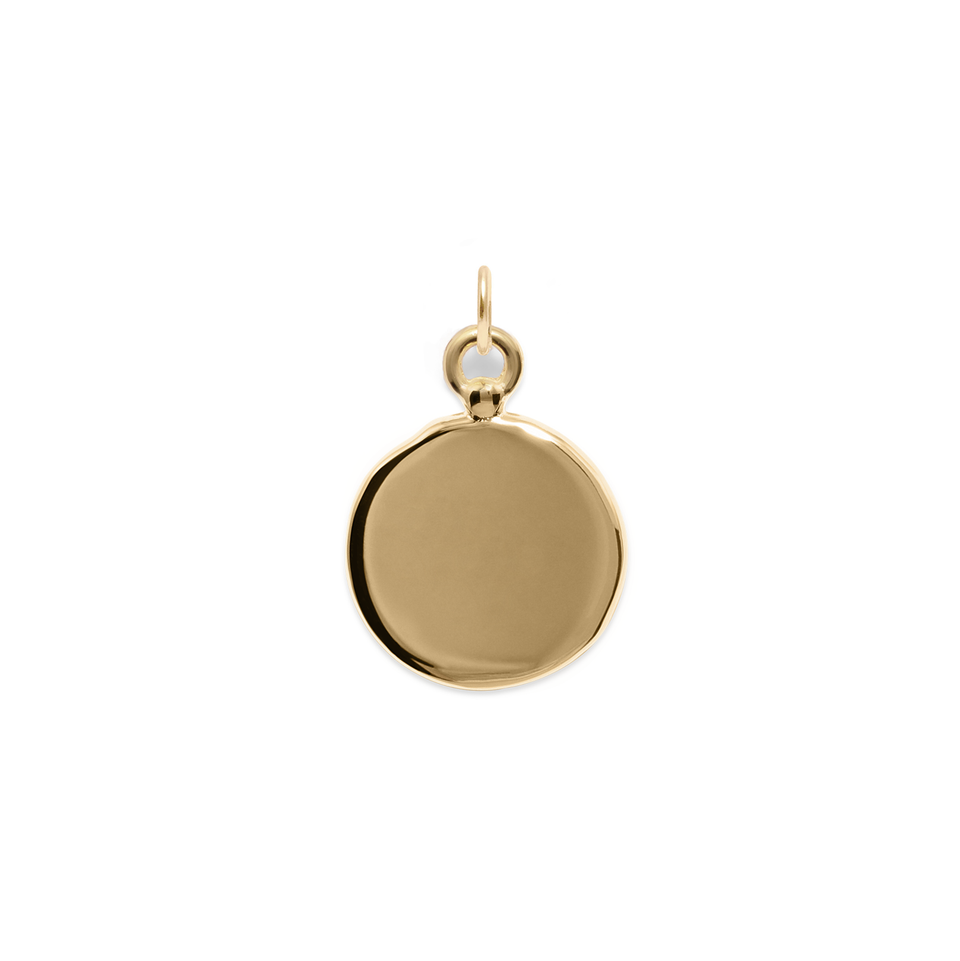 Fluid Letter Medaillon Pendant Solid Gold 14 ct - High Gloss