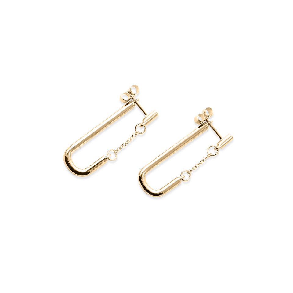 Bold Chained Earrings - Solid Gold