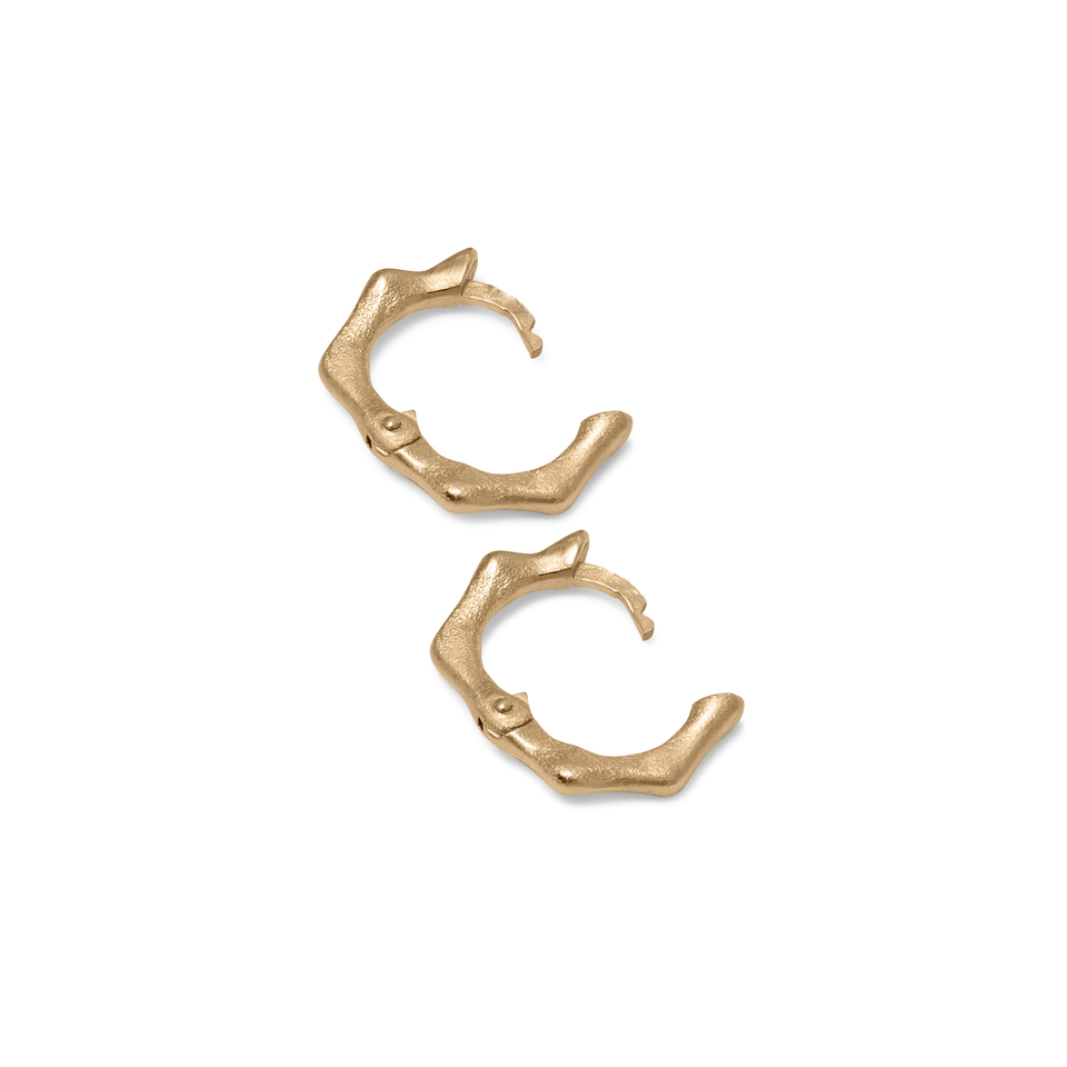 Fluid Small Hoop Earrings Solid Gold 14 ct