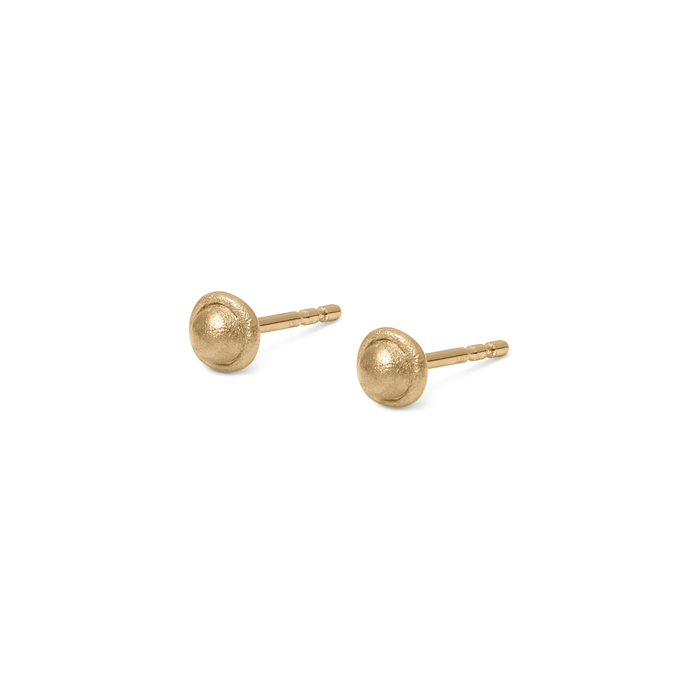 Fluid Stud Earrings Solid Gold 14 ct