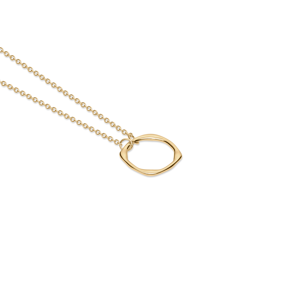 Twist Circle Necklace Solid Gold 14 ct
