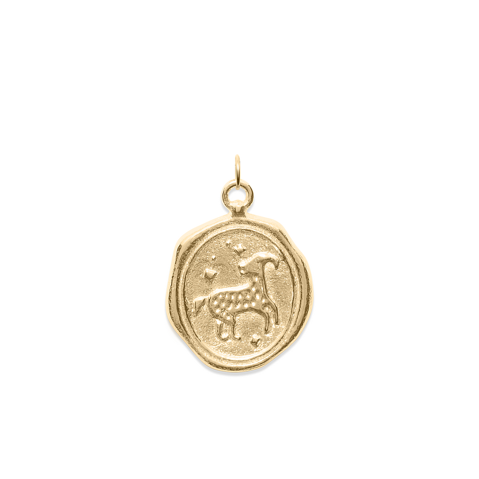 Zodiac Seal Pendant Solid Gold 14 ct