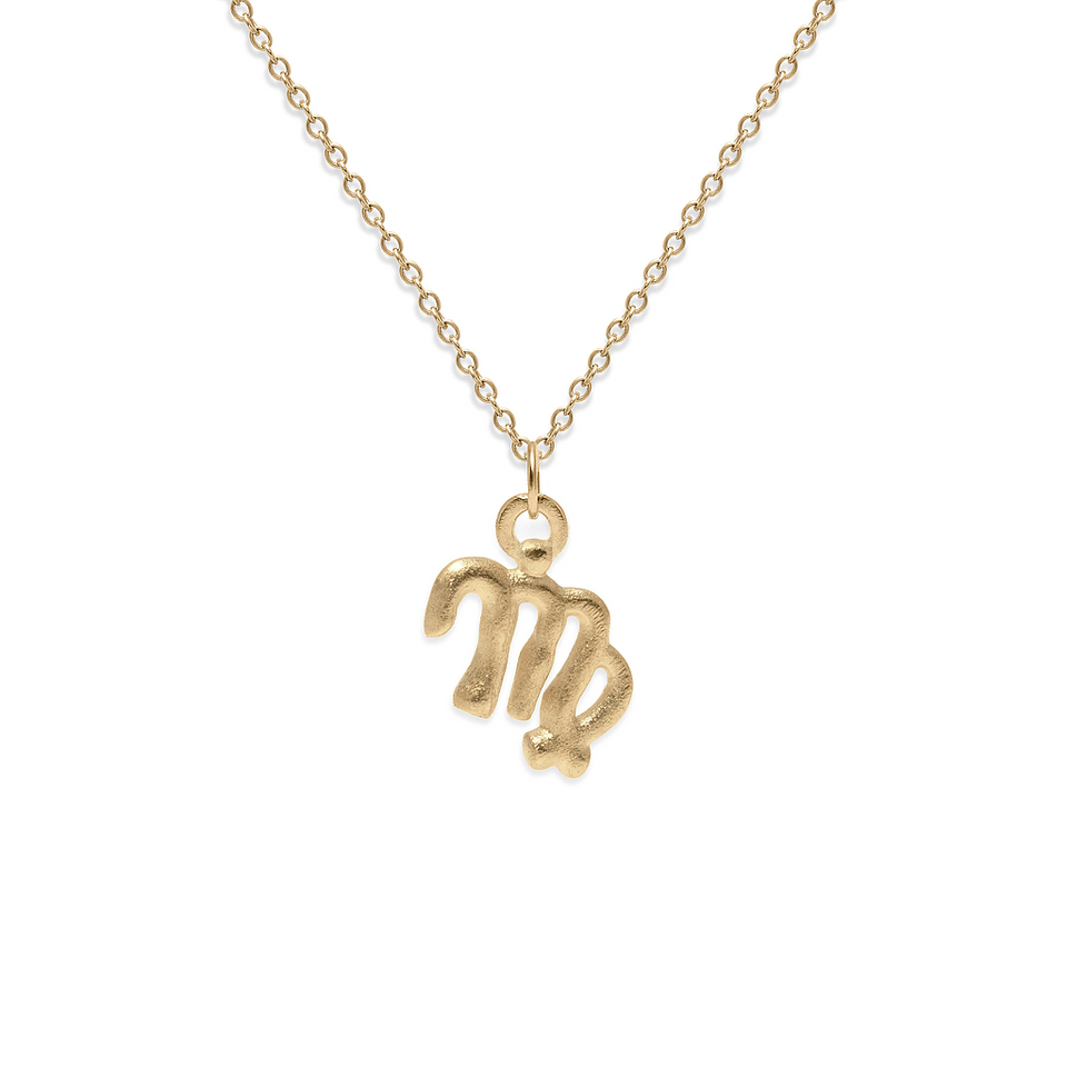 Zodiac Charm Necklace (Virgo) Solid Gold 14 ct
