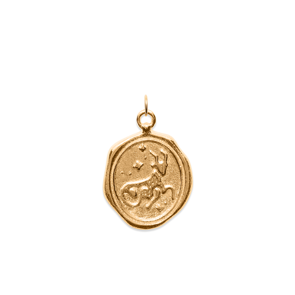 Zodiac Seal Pendant 24ct Gold Vermeil