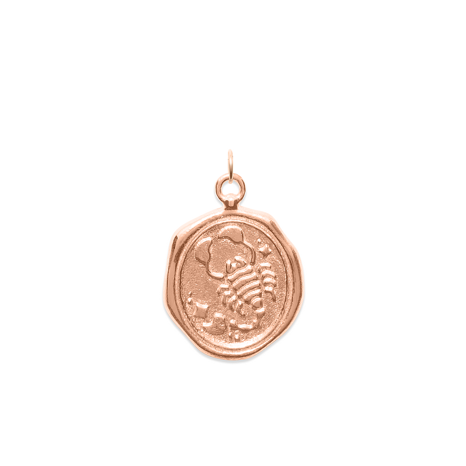 Zodiac Seal Pendant Rose gold Vermeil