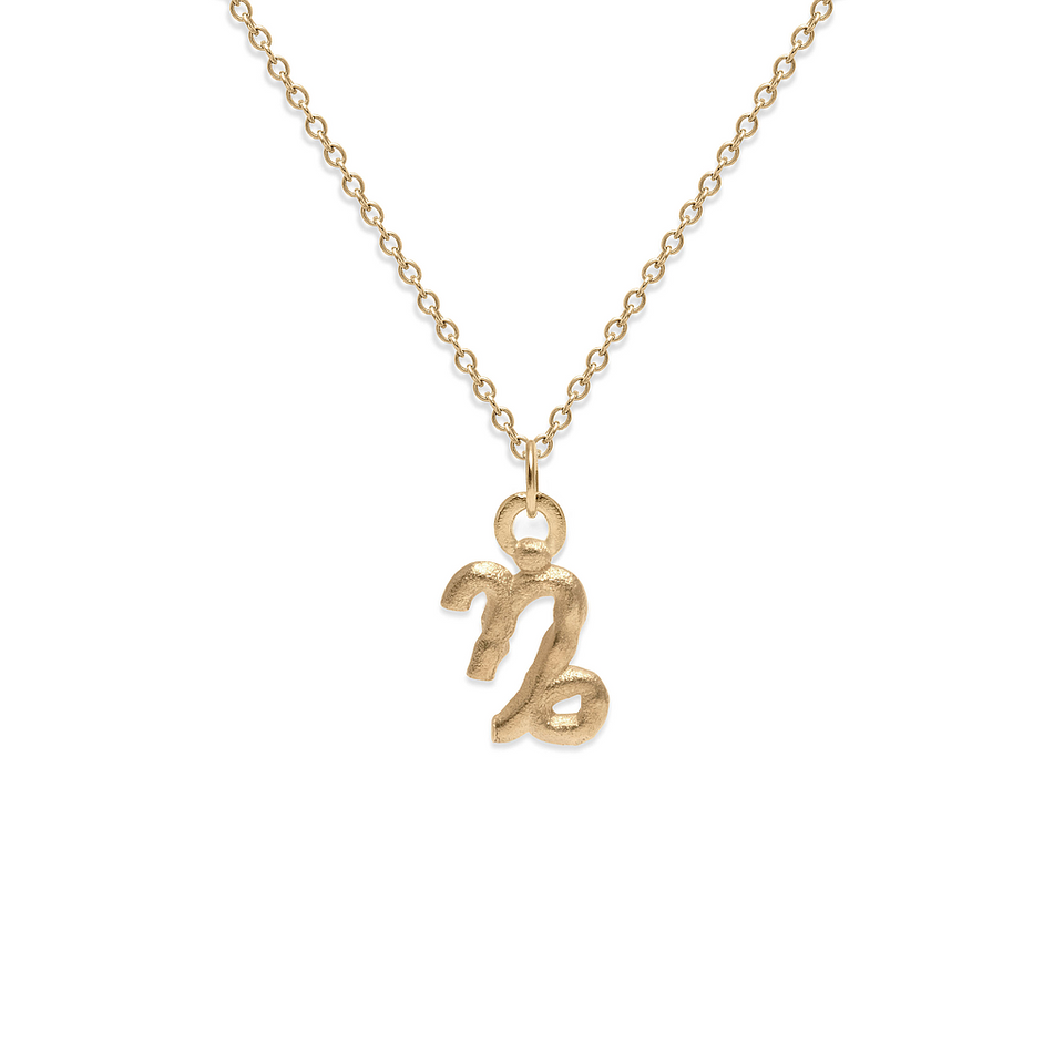 Zodiac Charm Necklace (Capricorn) Solid Gold 14 ct