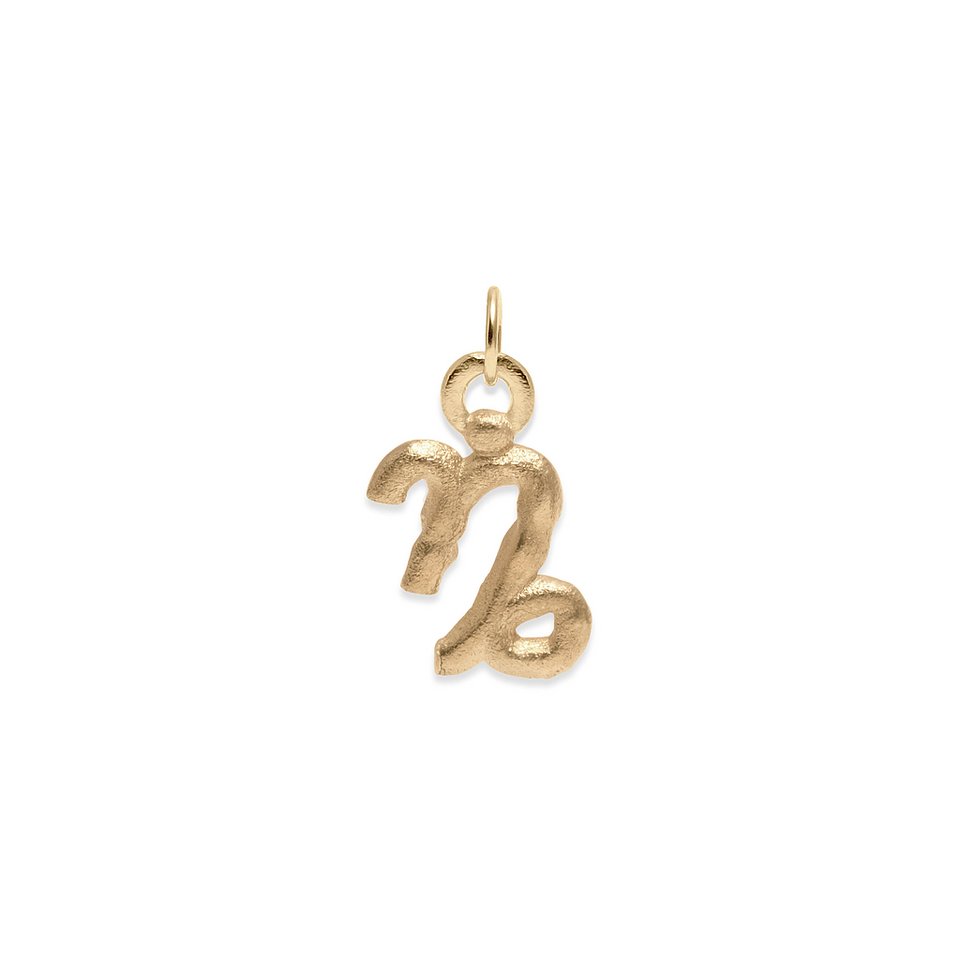 Zodiac Charm Pendant (Capricorn) Solid Gold 14 ct