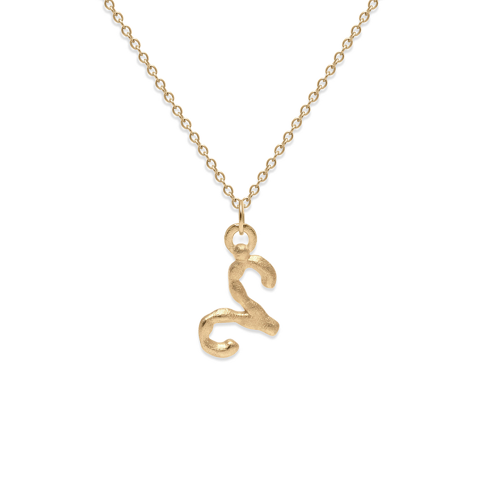 Zodiac Charm Necklace (Aries) Solid Gold 14 ct