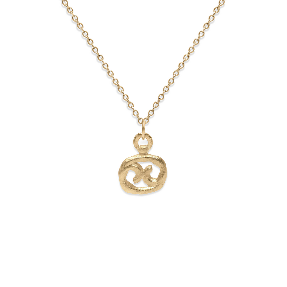 Zodiac Charm Necklace (Cancer) Solid Gold 14 ct