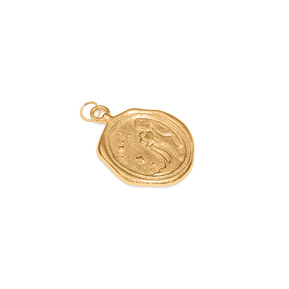 Zodiac Seal Pendant 24ct Gold Vermeil