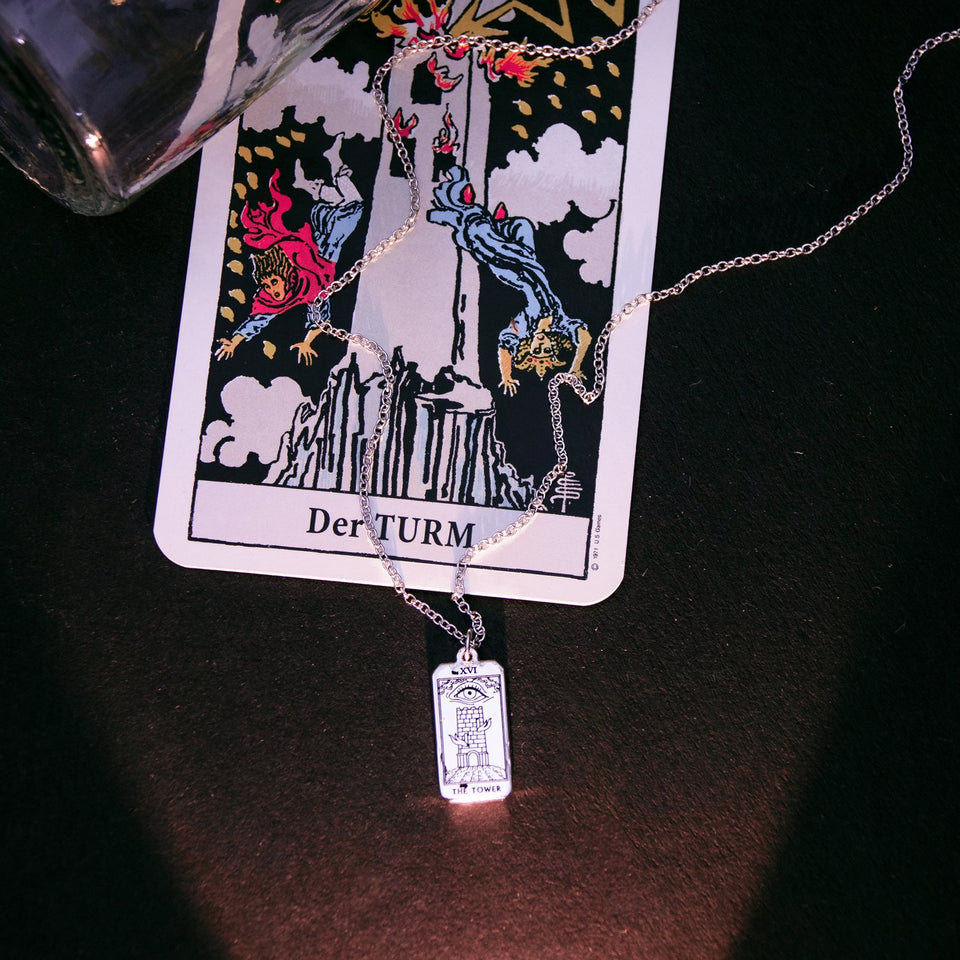The Tower Tarot Card Necklace