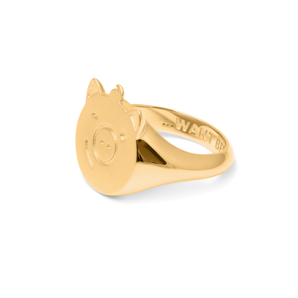 Gold Pigger Ring Men