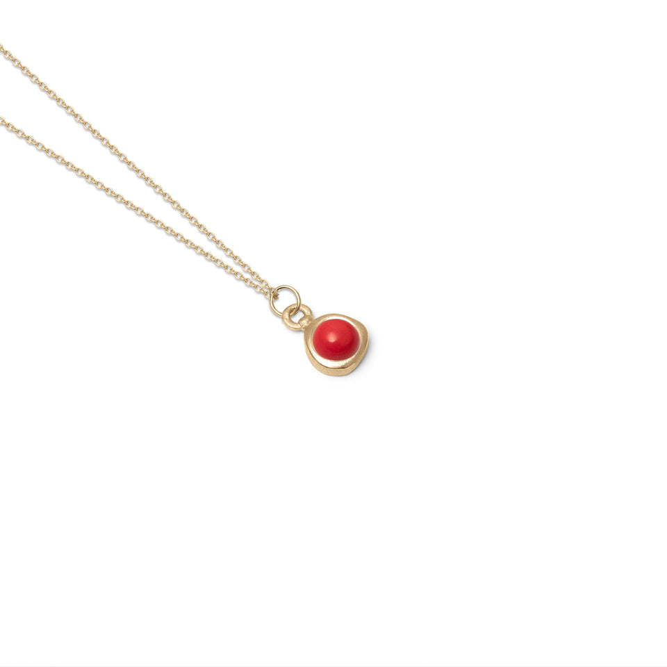 Zodiac Birthstone Necklace (Aries) Solid Gold 14 ct