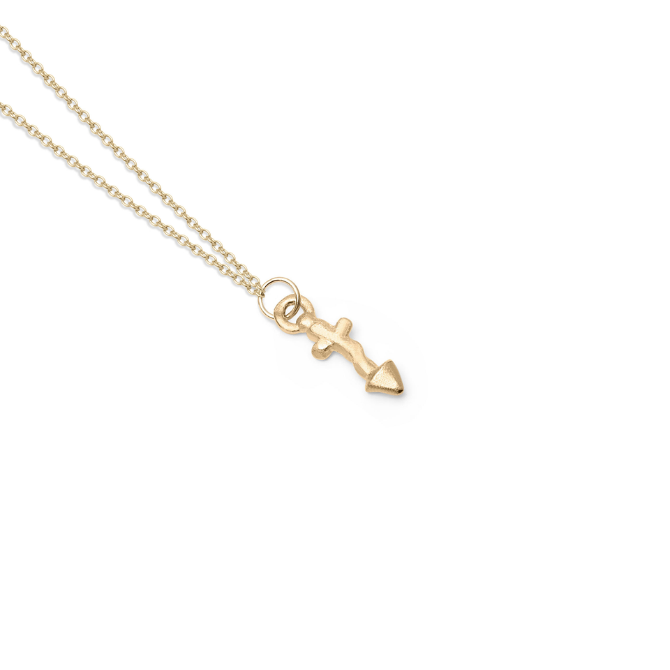 Zodiac Charm Necklace (Sagittarius) Solid Gold 14 ct