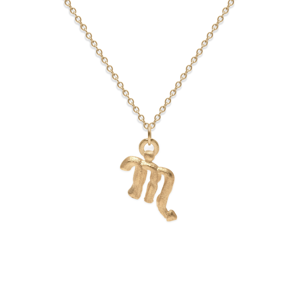 Zodiac Charm Necklace (Scorpio) Solid Gold 14 ct