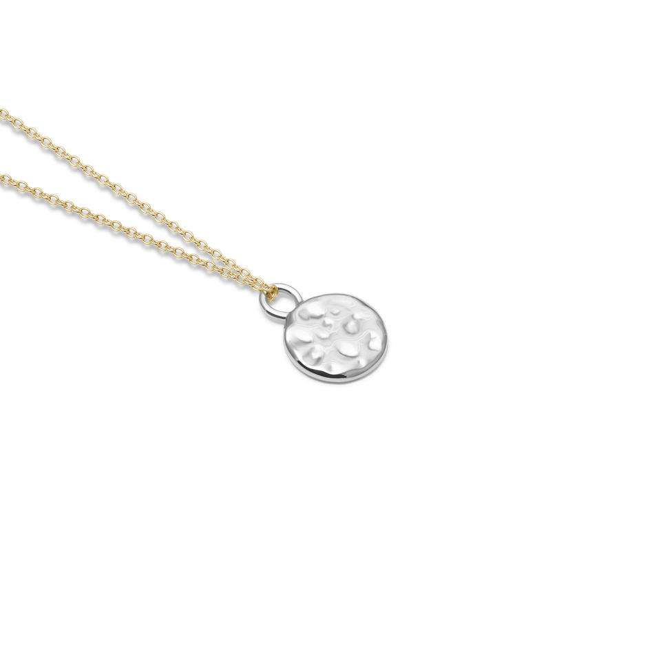 Engravable Meadow Silver + Solid Gold Anchor Chain
