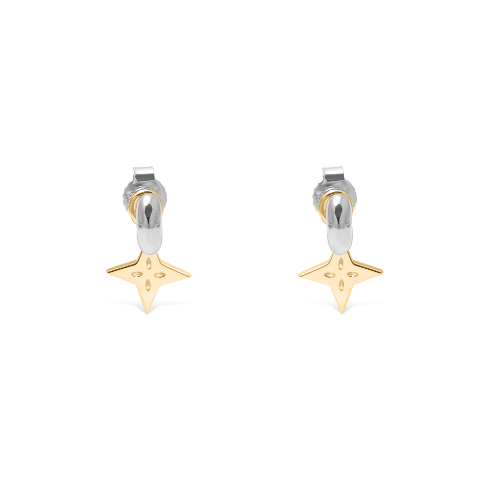 Shooting Star Pendant Set (Pair) Gold + Silver Tide Studs