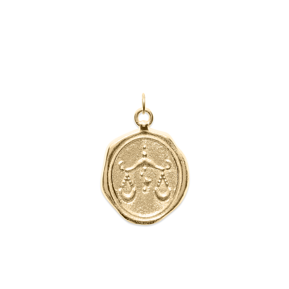 Zodiac Seal Pendant Solid Gold 14 ct