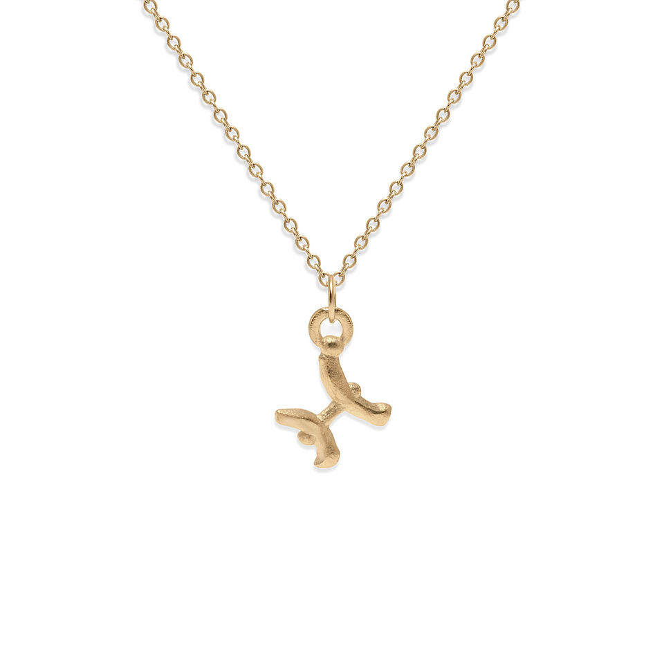 Zodiac Charm Necklace (Pisces) Solid Gold 14 ct