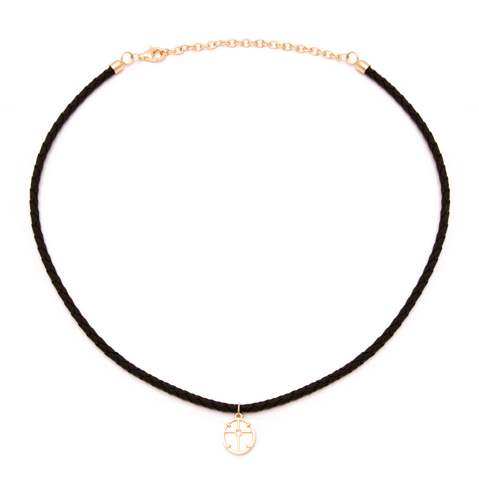 Theia Medal Leather Choker