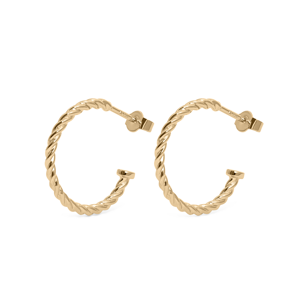 Dune Hoops (Pair) - Solid Gold