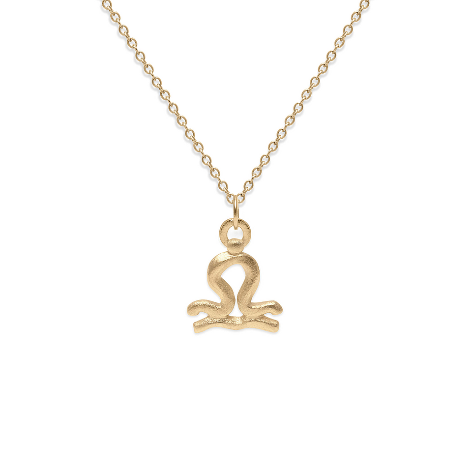 Zodiac Charm Necklace (Libra) Solid Gold 14 ct