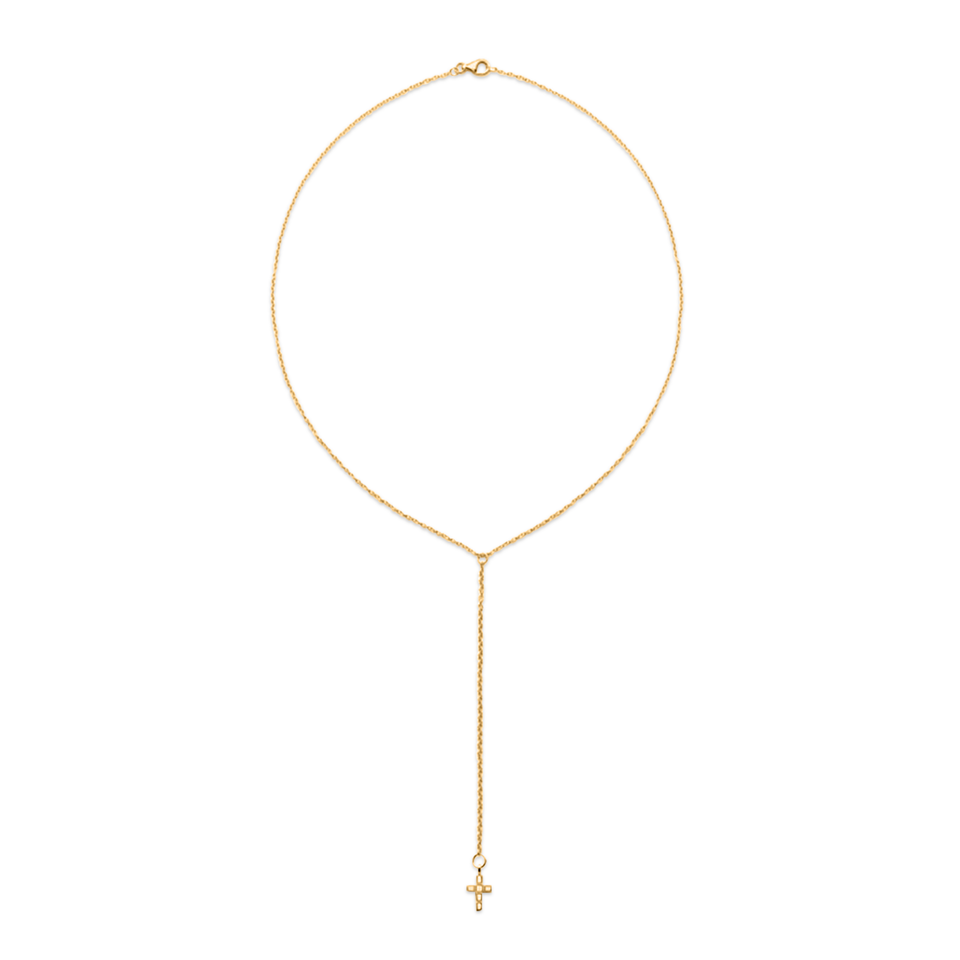 Make a Wish Cross Lariat Necklace